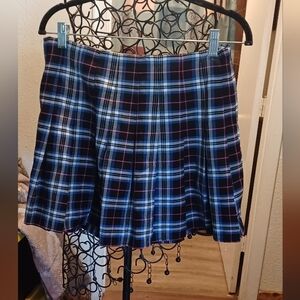 Plaid Women's Skirt in Blue and Red